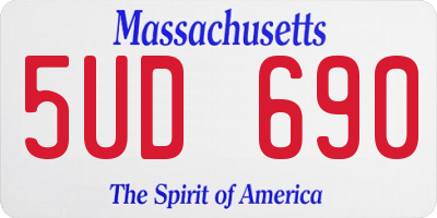 MA license plate 5UD690