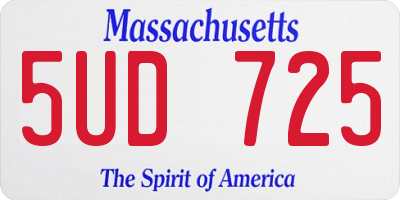 MA license plate 5UD725