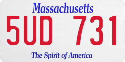 MA license plate 5UD731