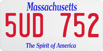 MA license plate 5UD752