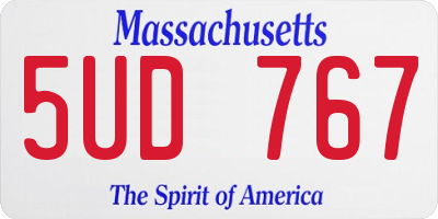 MA license plate 5UD767