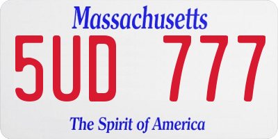MA license plate 5UD777