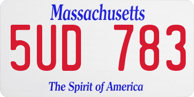 MA license plate 5UD783