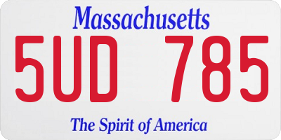 MA license plate 5UD785