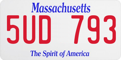 MA license plate 5UD793