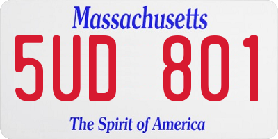 MA license plate 5UD801