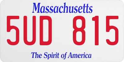 MA license plate 5UD815