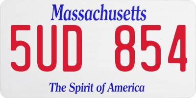 MA license plate 5UD854