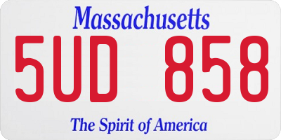 MA license plate 5UD858
