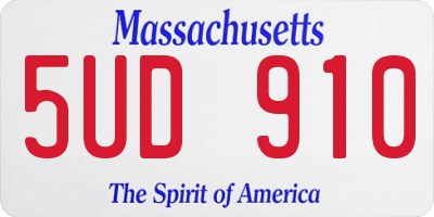 MA license plate 5UD910
