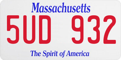 MA license plate 5UD932