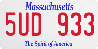 MA license plate 5UD933