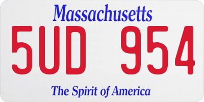 MA license plate 5UD954
