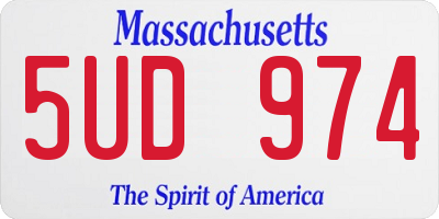 MA license plate 5UD974