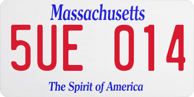MA license plate 5UE014