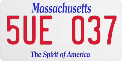 MA license plate 5UE037
