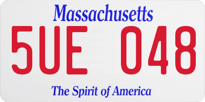 MA license plate 5UE048