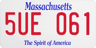 MA license plate 5UE061