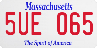 MA license plate 5UE065