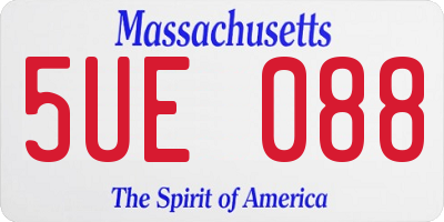 MA license plate 5UE088