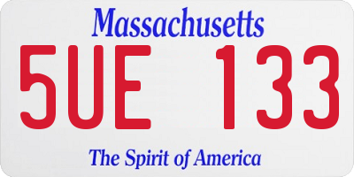 MA license plate 5UE133