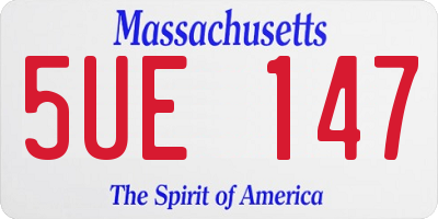 MA license plate 5UE147