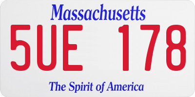 MA license plate 5UE178