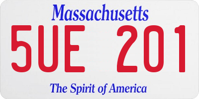 MA license plate 5UE201