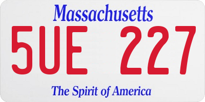 MA license plate 5UE227