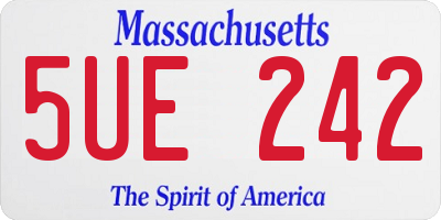 MA license plate 5UE242