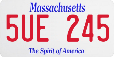 MA license plate 5UE245