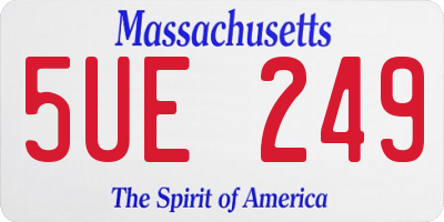 MA license plate 5UE249
