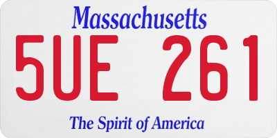 MA license plate 5UE261