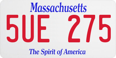 MA license plate 5UE275