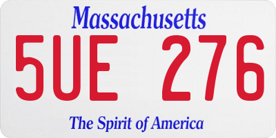 MA license plate 5UE276