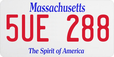 MA license plate 5UE288