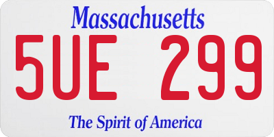 MA license plate 5UE299