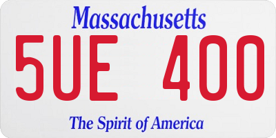 MA license plate 5UE400