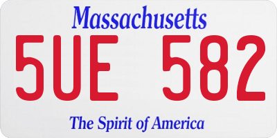 MA license plate 5UE582