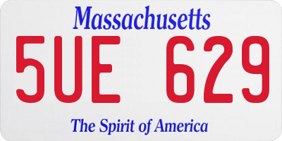 MA license plate 5UE629