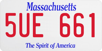 MA license plate 5UE661