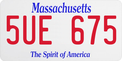 MA license plate 5UE675