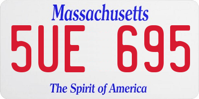 MA license plate 5UE695