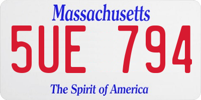 MA license plate 5UE794