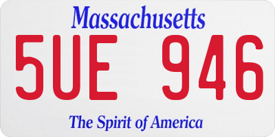 MA license plate 5UE946