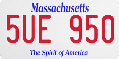 MA license plate 5UE950