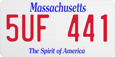 MA license plate 5UF441