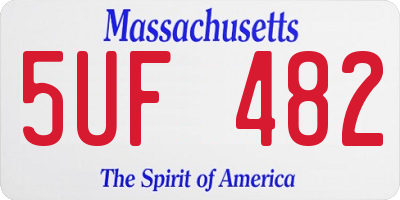 MA license plate 5UF482