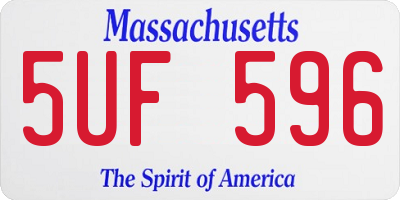 MA license plate 5UF596