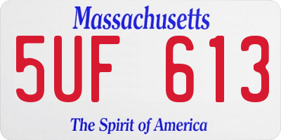 MA license plate 5UF613